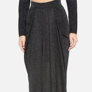 Ronny Kobo Black Metallic Knit Skirt